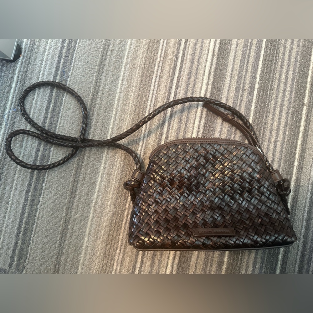 Loeffler Randall Mini Marybeth in Woven Chocolate.